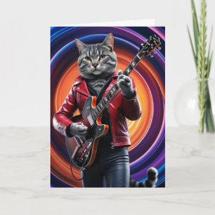 Tarjeta de Rockeratigris Gris Divertida