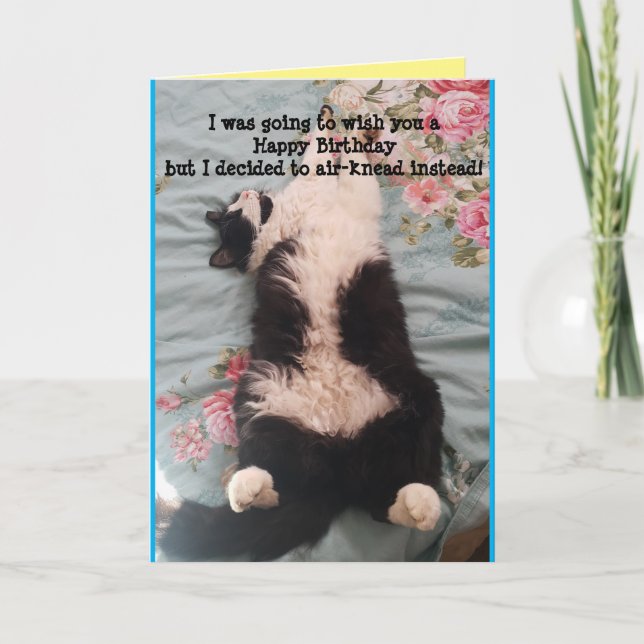 Tarjeta de rodillos para gatos de Tuxedo Cute Funn (Anverso)