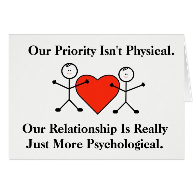 Tarjeta de Romance de Hombres Gays Sicológicos Fun (Anverso (Horizontal))