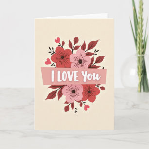Tarjeta de Romance Floral Te Amo