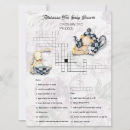 Tarjeta de rompecabezas cruzada Baby Shower Fiesta