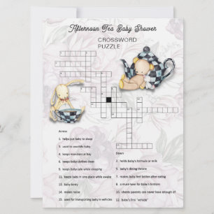 Tarjeta de rompecabezas cruzada Baby Shower Fiesta