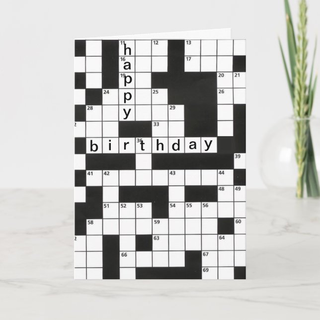 Tarjeta de rompecabezas de la cruz de cumpleaños f (Anverso)