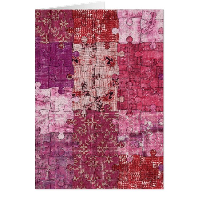 Tarjeta de rompecabezas de textura de colores (Frente)