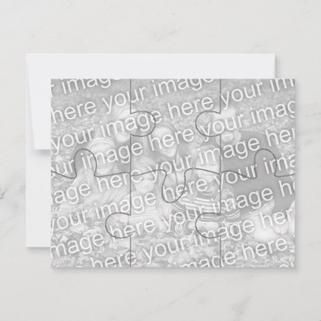 Tarjeta de rompecabezas "falsa" de foto personaliz (Anverso)