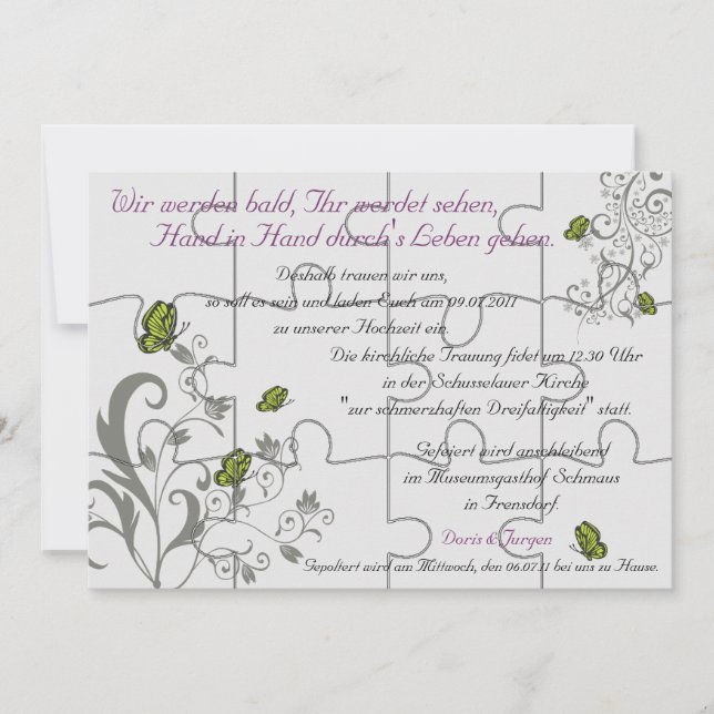 Tarjeta de rompecabezas "falsa" de pedido especial (Anverso)