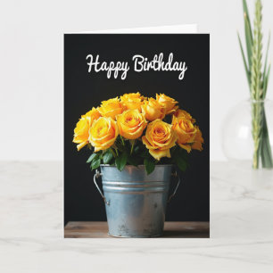 Tarjeta de Rosa Amarilla Radiante