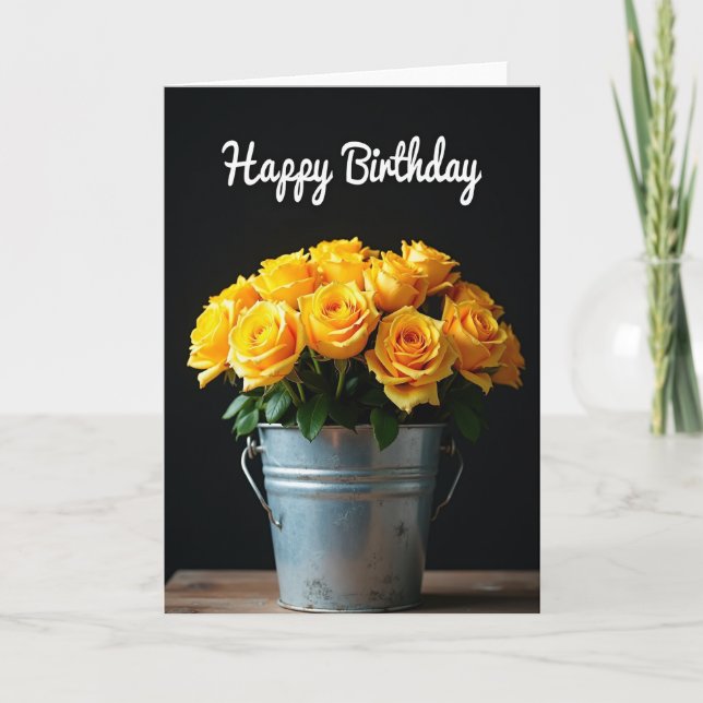 Tarjeta de Rosa Amarilla Radiante (Anverso)