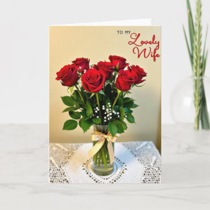 Tarjeta de Rosa Cariñosa Esposa Floral