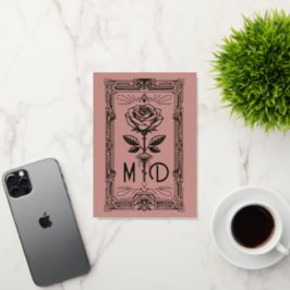 Tarjeta de Rosa con Lámina de Oro Art Déco Persona