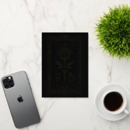 Tarjeta de Rosa con Lámina de Oro Art Déco Persona
