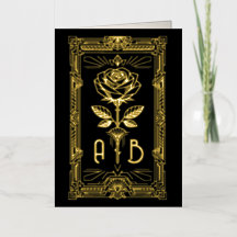 Tarjeta de Rosa con Lámina de Oro Art Déco Persona