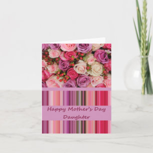Tarjeta de rosa de Hija Feliz Día de la Madre