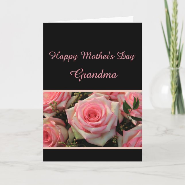 tarjeta de rosa de la abuela Feliz Día de la Madre (Anverso)