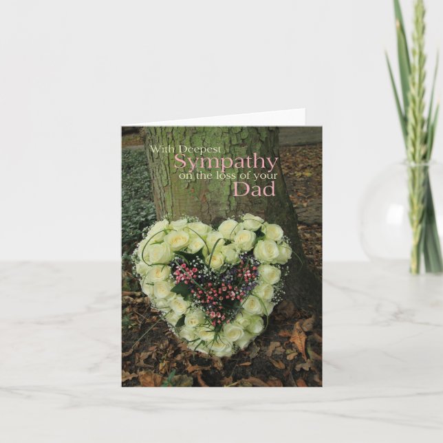 Tarjeta de rosa de la simpatía por pérdida de papá (Anverso)