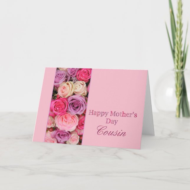 Tarjeta de rosa de Primo Feliz Día de la Madre (Anverso)