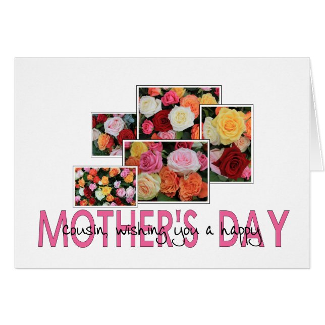Tarjeta de rosa de Primo Feliz Día de la Madre (Anverso (Horizontal))