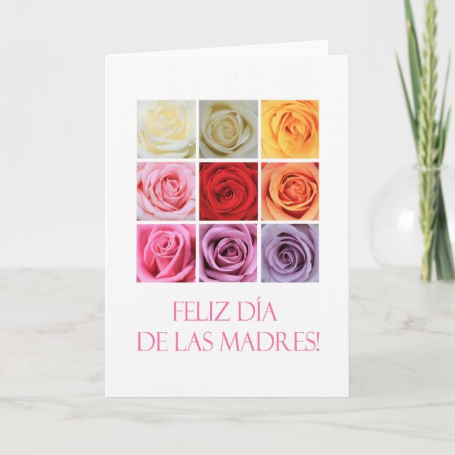 Tarjeta de rosa del Día de la Madre en España (Anverso)
