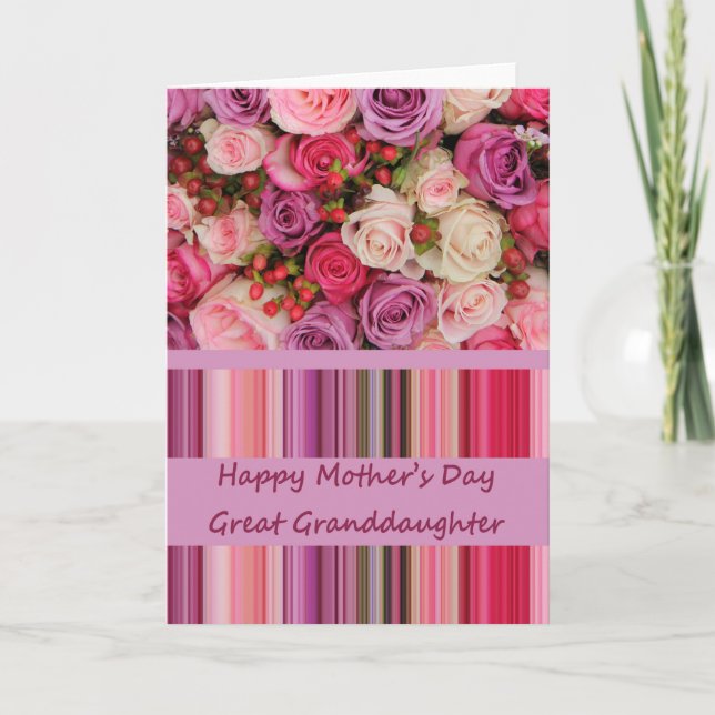 Tarjeta de rosa del Día de la Madre Feliz Abuela (Anverso)