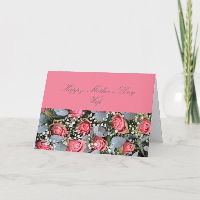 Tarjeta de rosa del Día de la Madre feliz de la es (Anverso)
