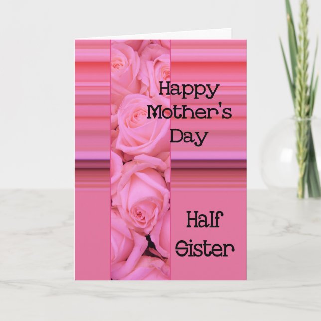 Tarjeta de rosa del Día de la Madre Feliz de la He (Anverso)