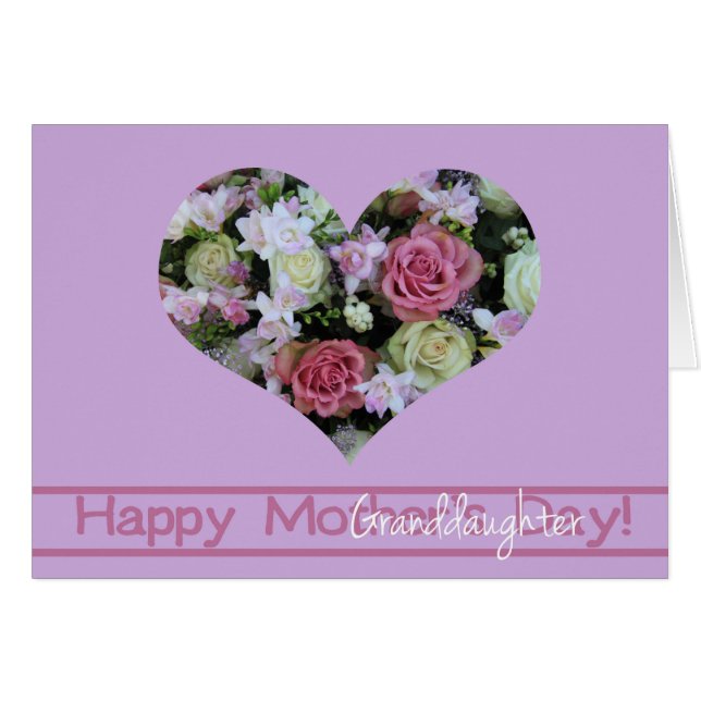 tarjeta de rosa del Día de la Madre feliz de la ni (Anverso (Horizontal))