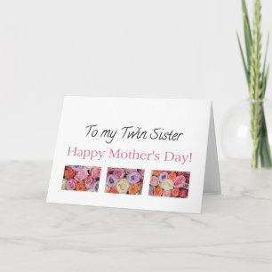 Tarjeta de rosa del Día de la Madre Feliz Hermana