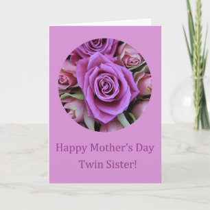 Tarjeta de rosa del Día de la Madre Feliz Hermana