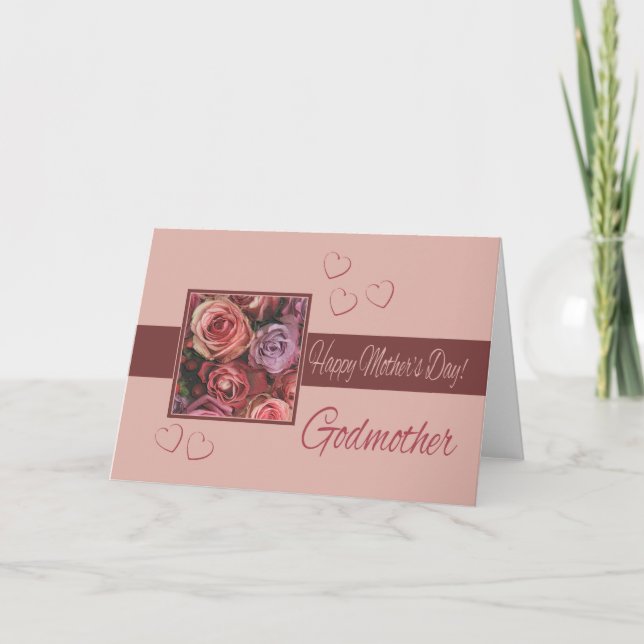 Tarjeta de rosa del Día de la Madre Feliz Madre (Anverso)