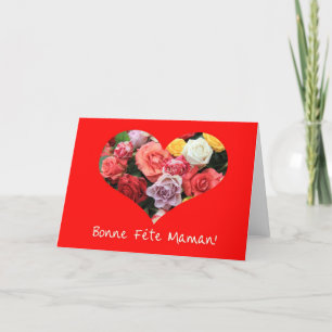 Tarjeta de rosa del Día de la Madre Francesa