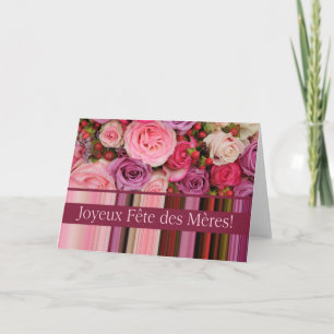 Tarjeta de rosa del día de la madre francesa