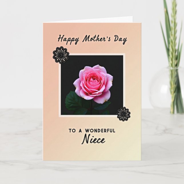 Tarjeta de Rosa del Día de la Sobrina Querida (Anverso)