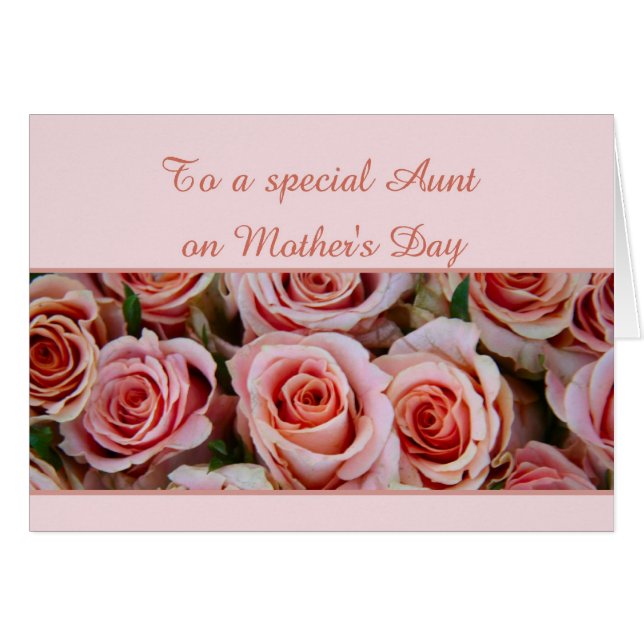 Tarjeta de rosa del Día de la tía Madre (Anverso (Horizontal))