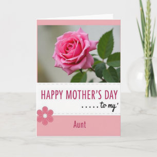 Tarjeta de Rosa del Día de las Tías con Cariño