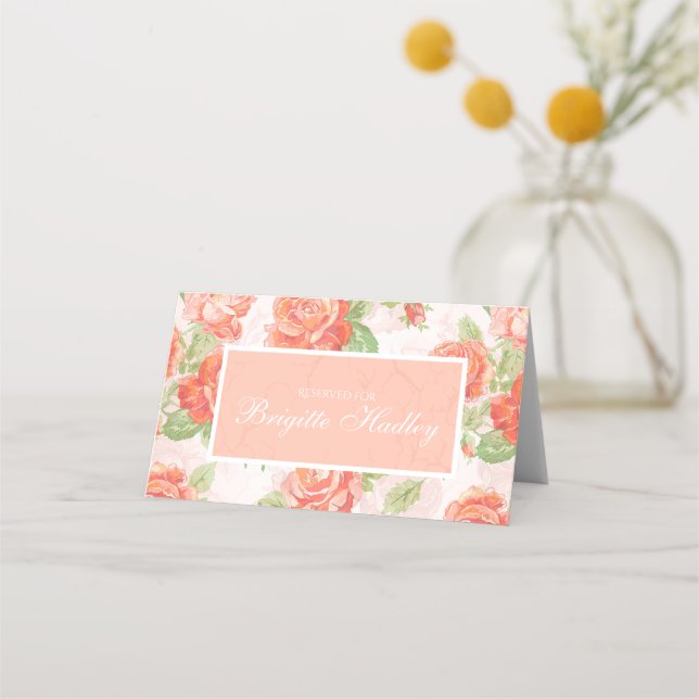 tarjeta de rosa floral naranja (Anverso)