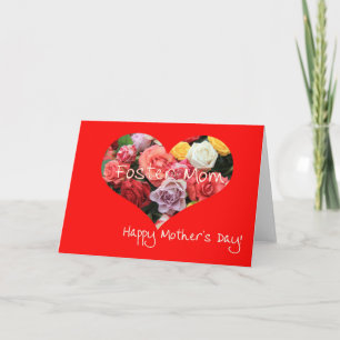 Tarjeta de rosa Foster Mom Happy Mother's Day