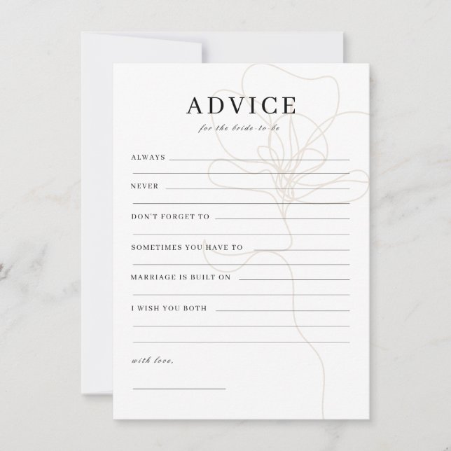 Tarjeta de Rosa ilustrada para ser aconsejado (Anverso)