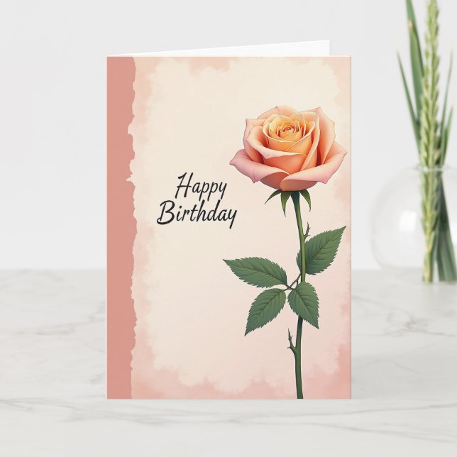 Tarjeta de Rosa Melocotón Dulce (Anverso)