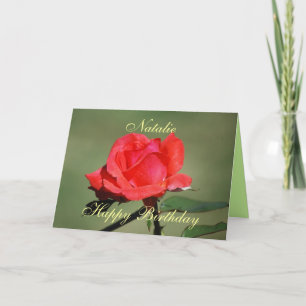Tarjeta de Rosa Natalie Happy Birthday Scarlet