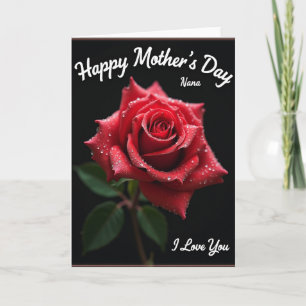Tarjeta de Rosa Roja Dewy Te Amo