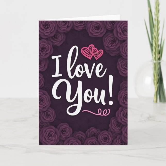 Tarjeta de Rosa Simple Te Amo (Anverso)