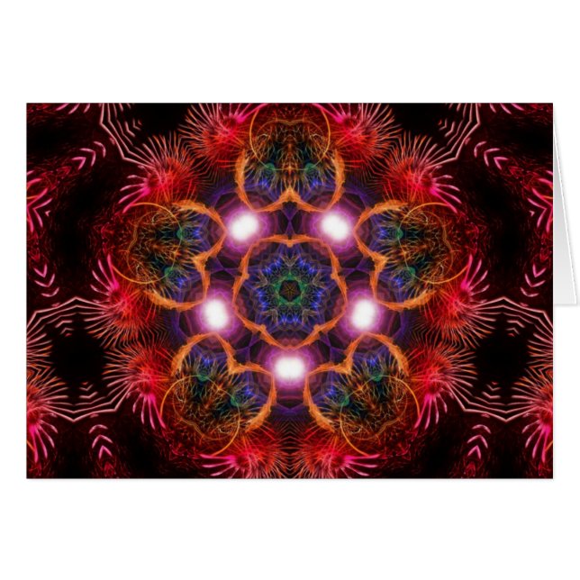 Tarjeta de Rosa Starlight Fractal (Anverso (Horizontal))