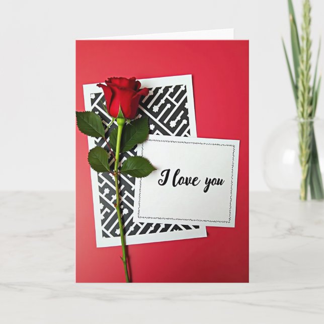 Tarjeta de Rosa 'Te Amo' (Anverso)