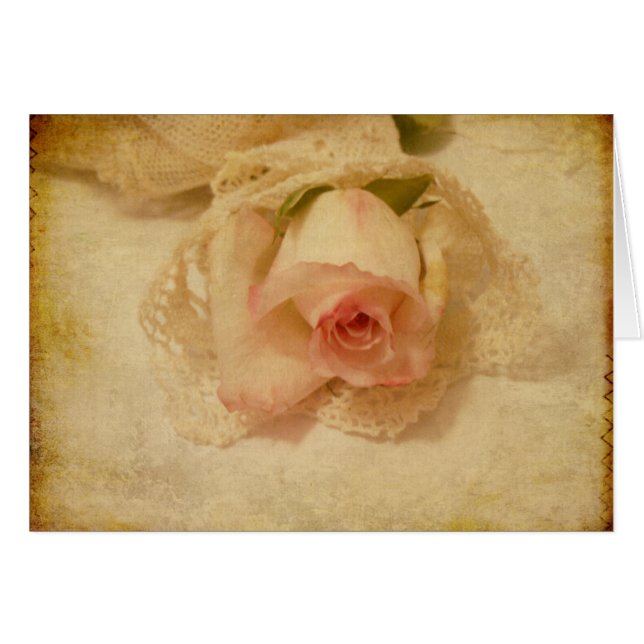 Tarjeta de Rosa Vintage (Anverso (Horizontal))