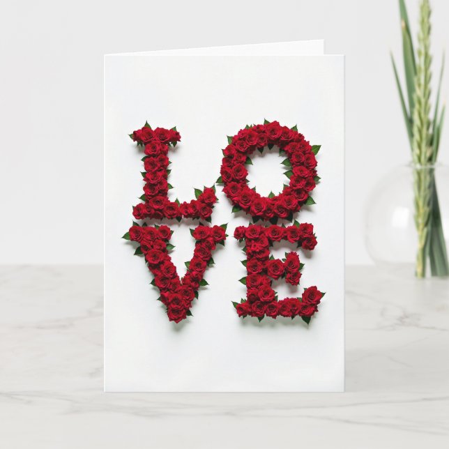 Tarjeta de rosas de amor simple (Anverso)