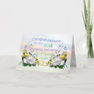 Tarjeta de rosas de aniversario de felicitación