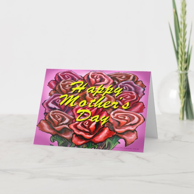 TARJETA DE Rosas DE Día de la Madre (Anverso)