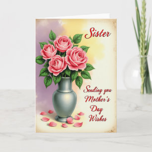 Tarjeta de Rosas Florales de Lunares