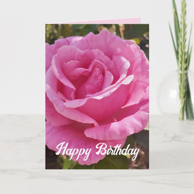 Tarjeta de Rosas florales rosados de flores de ros (Anverso)