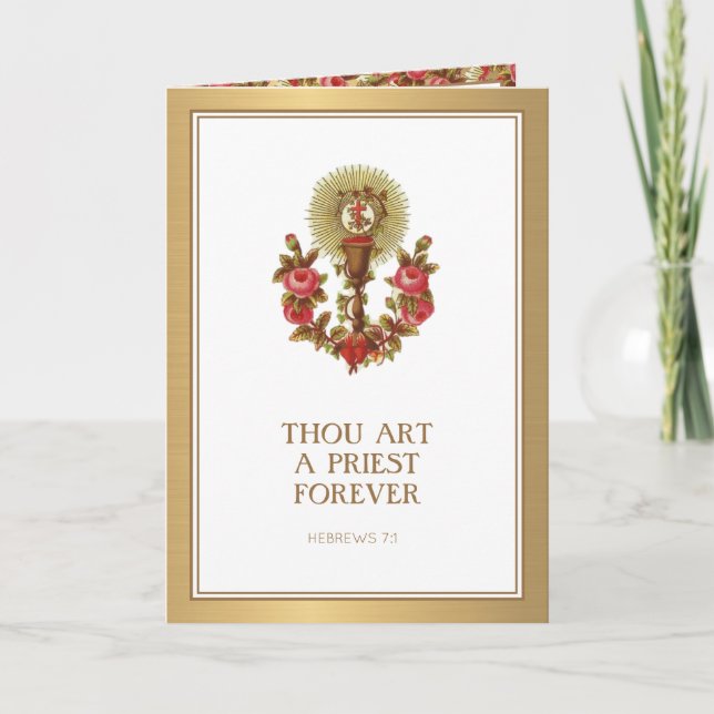 Tarjeta de rosas por aniversario de ordenación de  (Anverso)